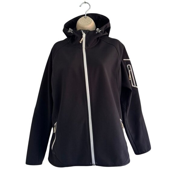 Salomon Woman's Sz XL 360 Degree Hoody II Zip Hoodie in Black w/ White Accents - Picture 2 of 12